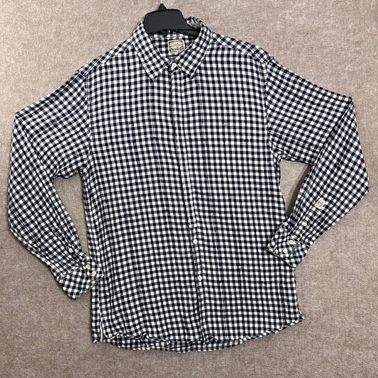 Scotch Soda Co Gingham Long Sleeve Shirt Mens Size XL Micro Motif Sewing Machine