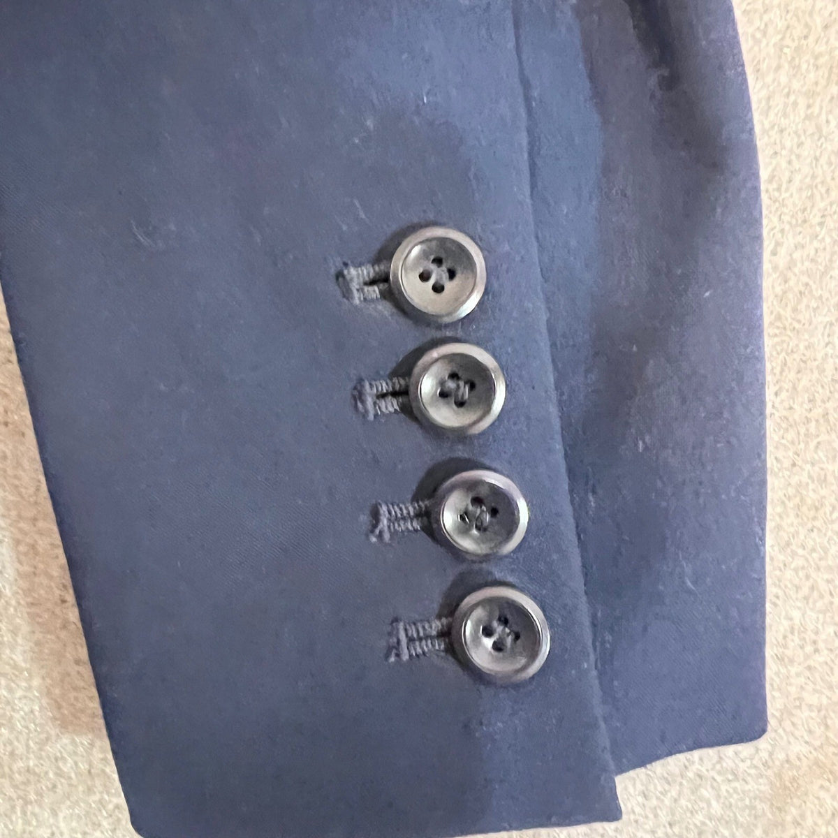 INC International Concepts Blazer Womens Size 4 Navy Blue Single Button Office