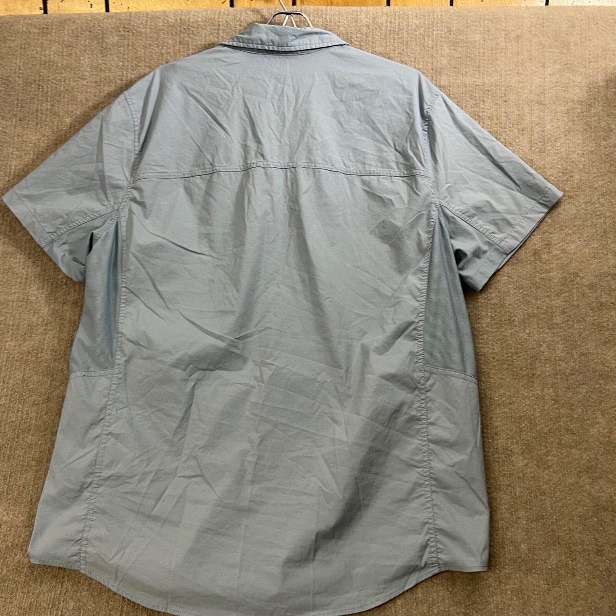 Free Country XL Mens Button Up Short Sleeve Fishing Shirt Blue Outdoors