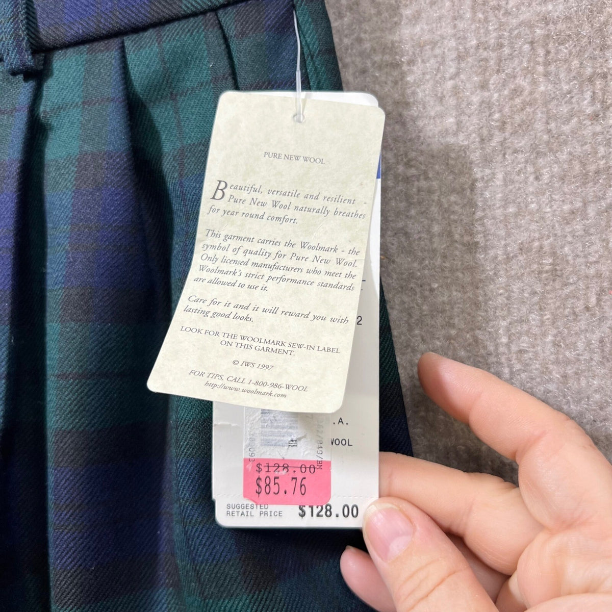 Pendleton Wool Vintage Dress Pants s12 Blackwatch Tartan Plaid NWT Deadstock USA