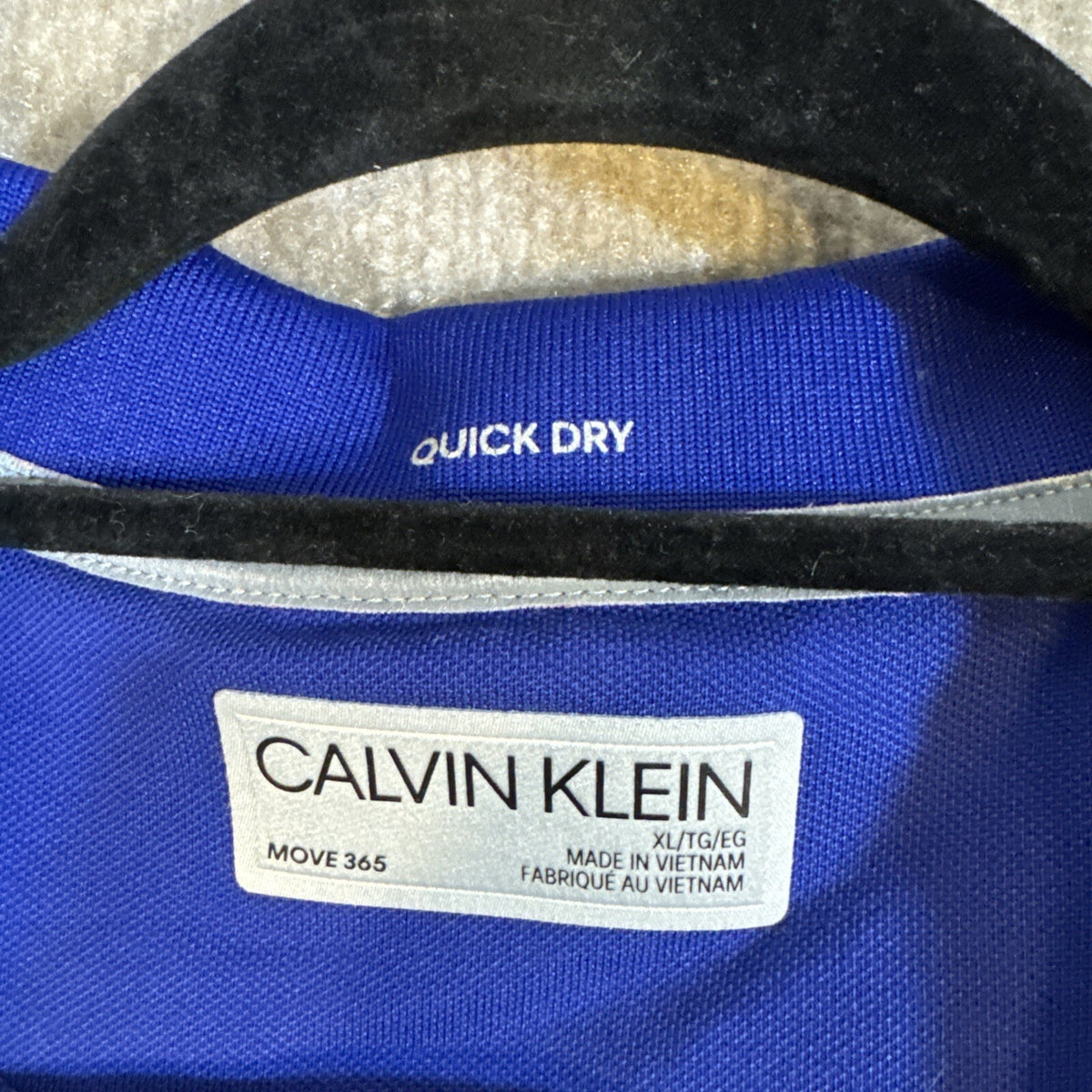 Calvin Klein Move 365 Polo Quick Dry Tech Pocket XL Preppy Royal Blue