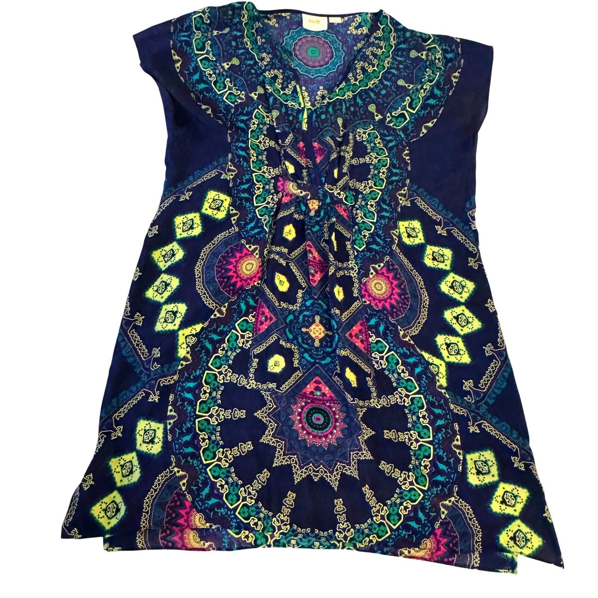 Maeve Anthropologie Silk Rayon Blend Boho Mandala Print Dress Small