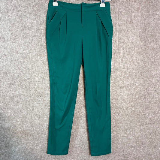 Vero Moda Iconic Slim Carrot Pants Womens 28x29 Green Pleated Tapered Career