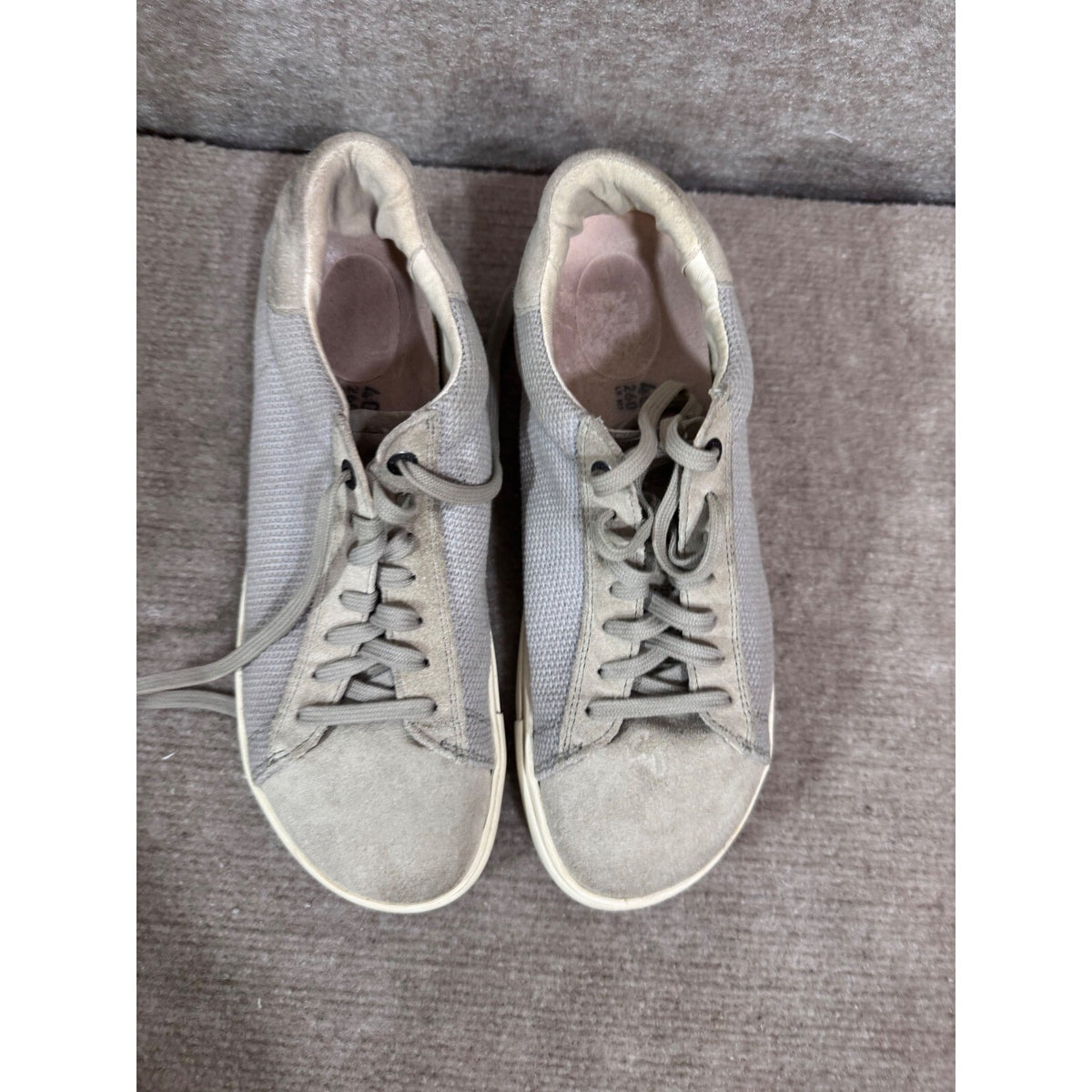 Birkenstock Bend Low Sneakers Women 9 Grey Suede Canvas Comfort Casual Gorpcore