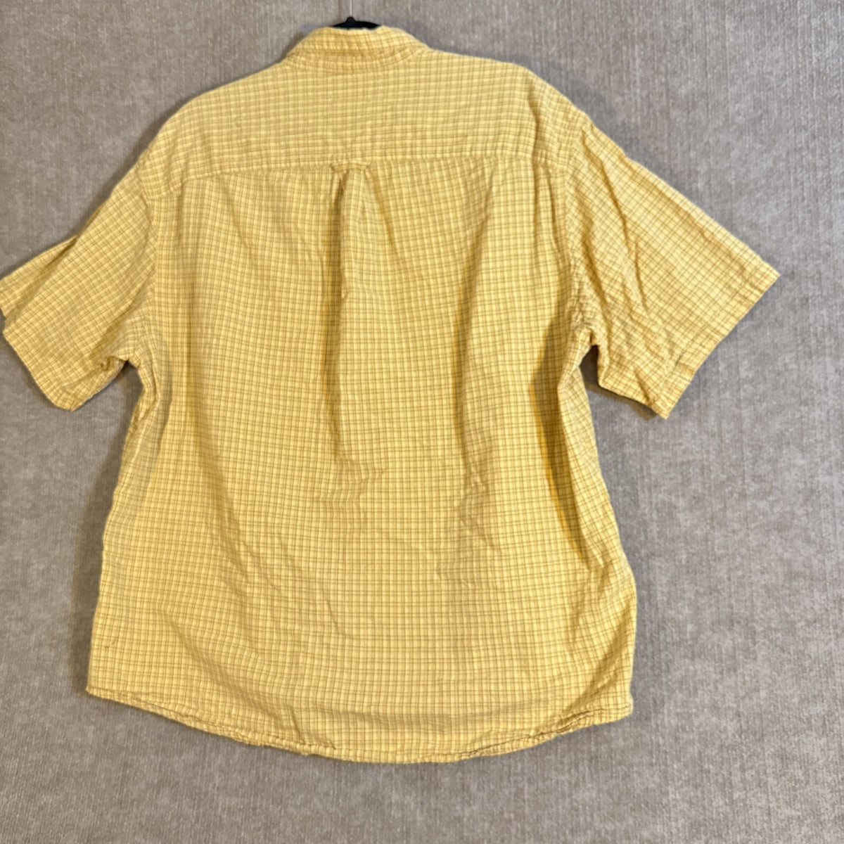 Columbia Men's Size XL Butter Yellow Plaid Short Sleeve Button Up Check Shirt