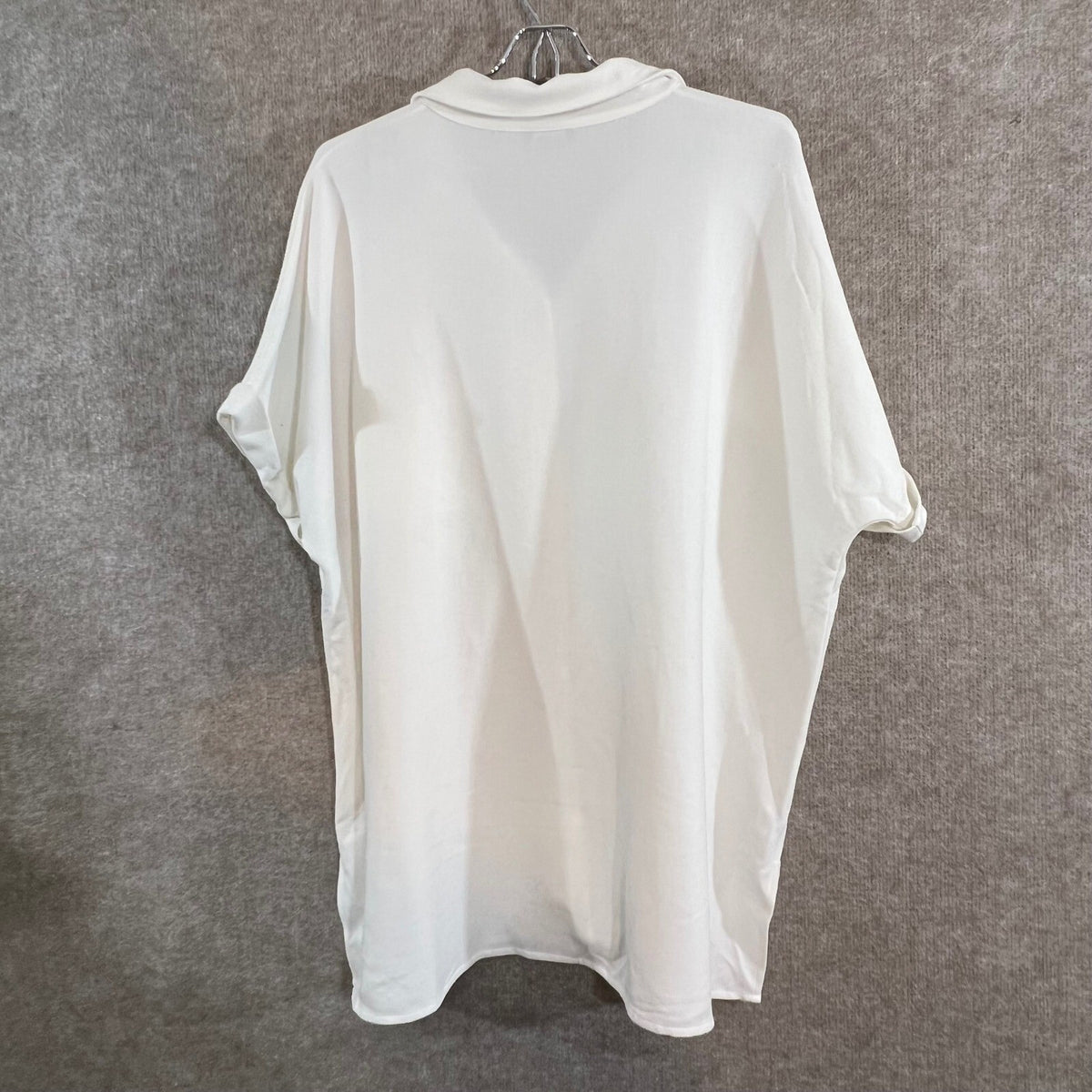 Worth New York Button Up Shirt Women XL Short Sleeve Rayon Blend Minimalist Read