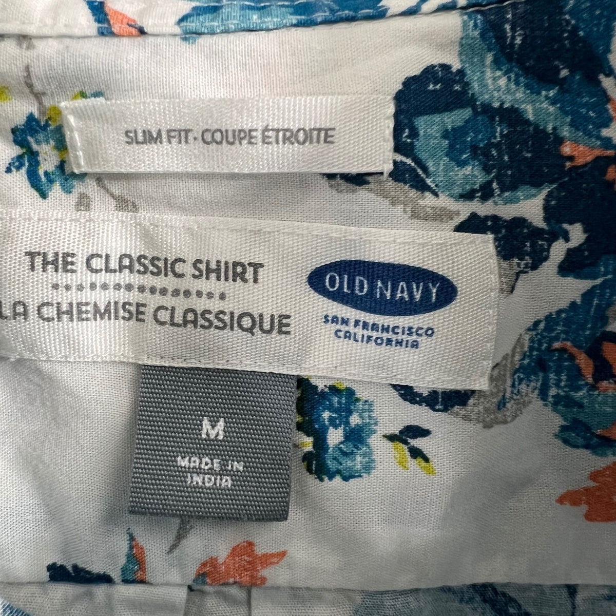 Old Navy Mens Floral Short Sleeve Button Down Shirt, The Classic Shirt, M