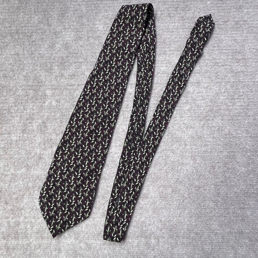 Golden Mantella 100% Silk Handmade Burgundy Green Frog Pattern Men's Necktie Tie