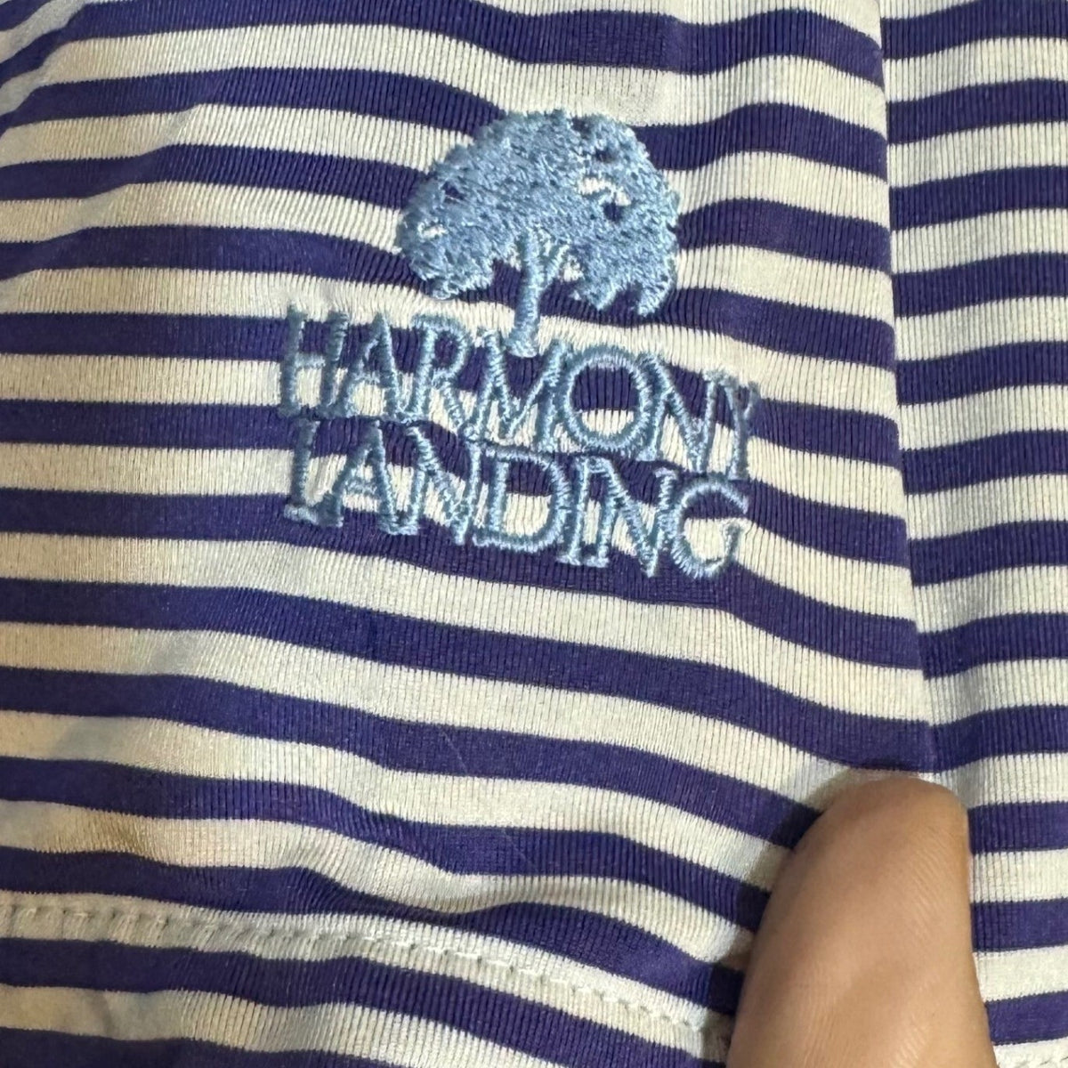 RLX Ralph Lauren Polo Shirt Mens Medium Blue White Striped Performance LOGO Golf
