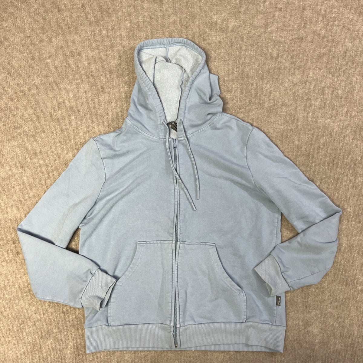 Eddie Bauer Men Full Zip Medium Blue   Hoodie Viscose Blend Soft Stretch
