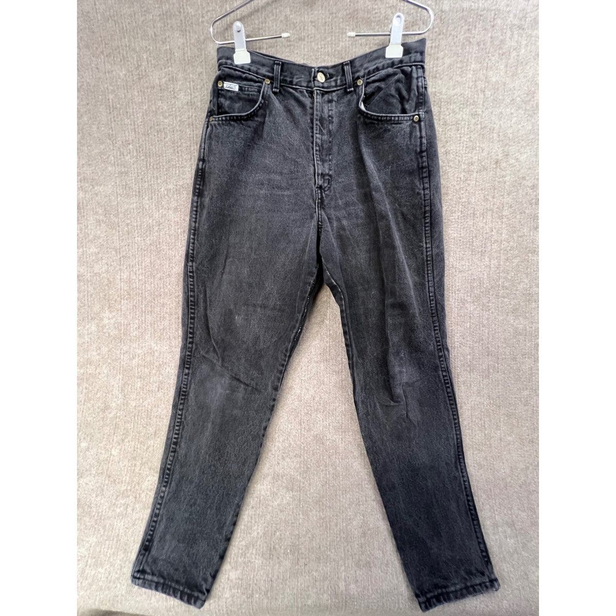 Vintage Chic 16 Mom Jeans High Waist Tapered Leg Black Denim Women's Pants