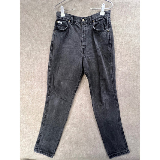 Vintage Chic 16 Mom Jeans High Waist Tapered Leg Black Denim Women's Pants