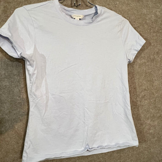 Banana Republic T Shirt Womens Small Crisp Blue High Crew Neck Short Sleeve