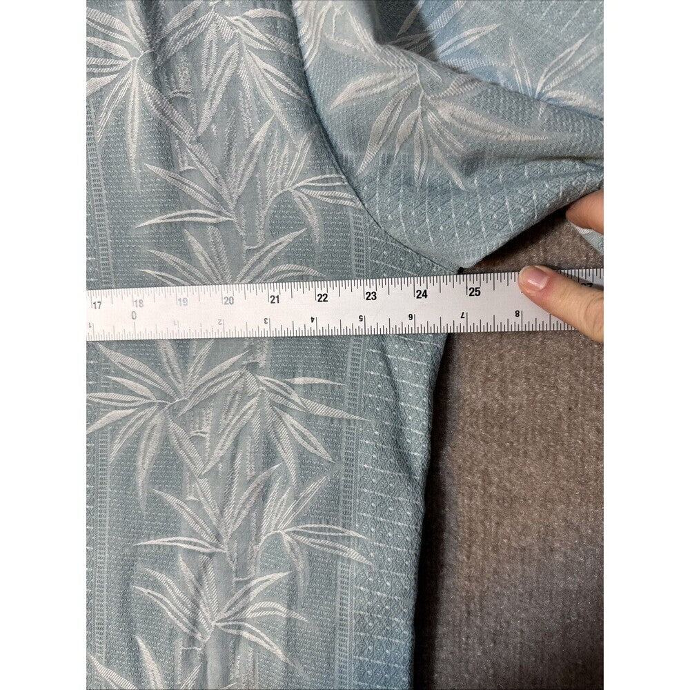 Caribbean Men Hawaiian Shirt Blue Silk Blend Short Sleeve Button Up XL