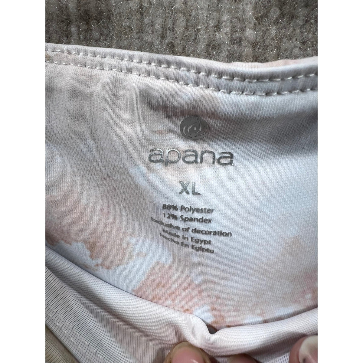 Apana High Waisted Athletic Leggings with Pockets Marble Print XL