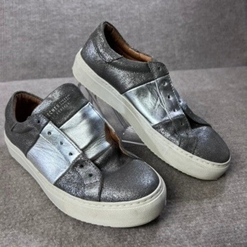 Skechers Street Los Angeles Silver Metallic Slip On Sneakers Size 7