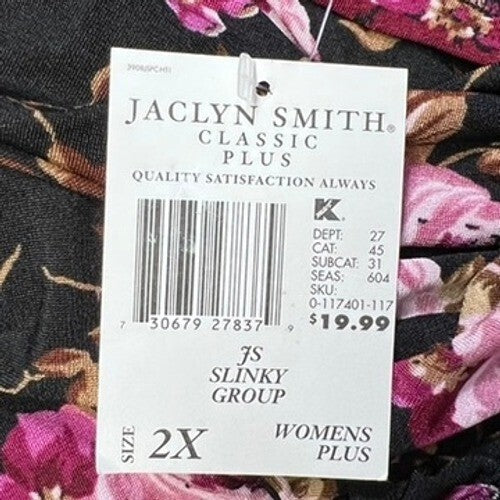Vtg Jaclyn Smith Classic Plus Size 2X Maxi Skirt Floral Print Elastic Waist