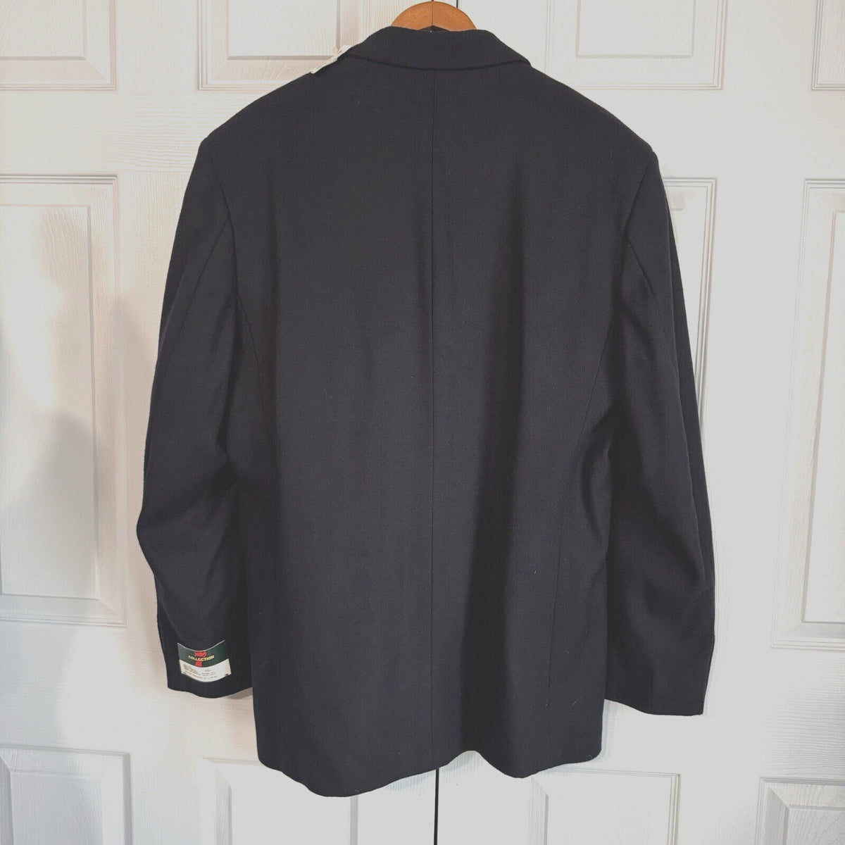 7 Collection Suit Jacket Men 46L Dark Navy Wool Ukraine Made Formal Classic