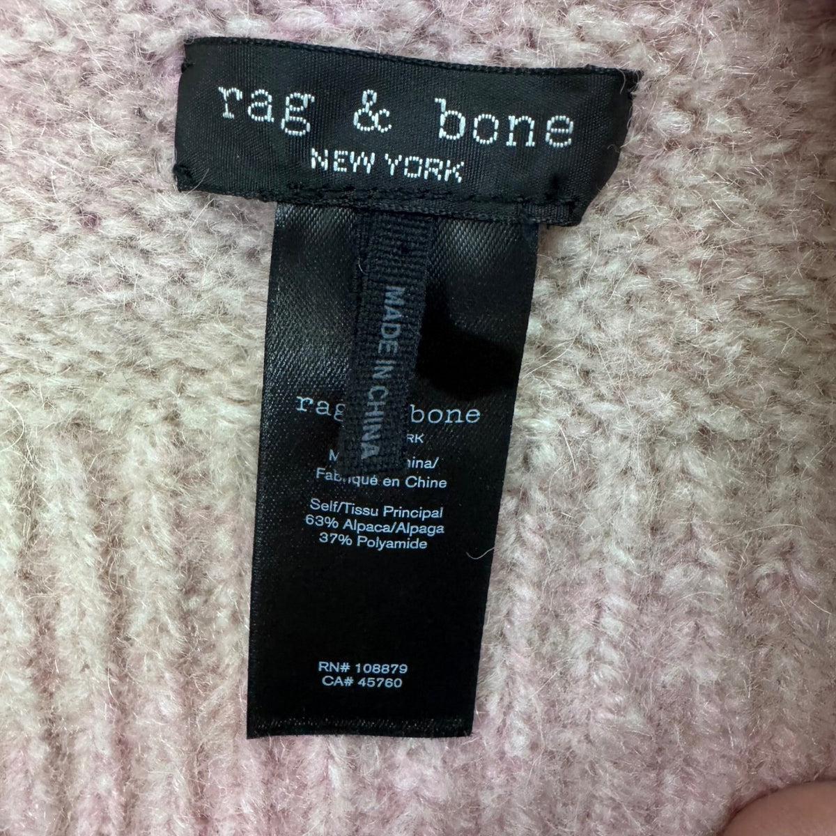 rag & bone 84" x  14" Alpaca Wool Blend Ombre Scarf Pink Beige Gradient