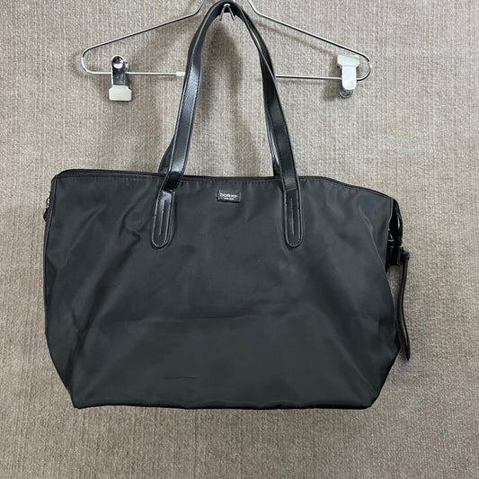 Botkier New York Black Nylon Leather Trim Tote Bag Lightweight Zipper Closure