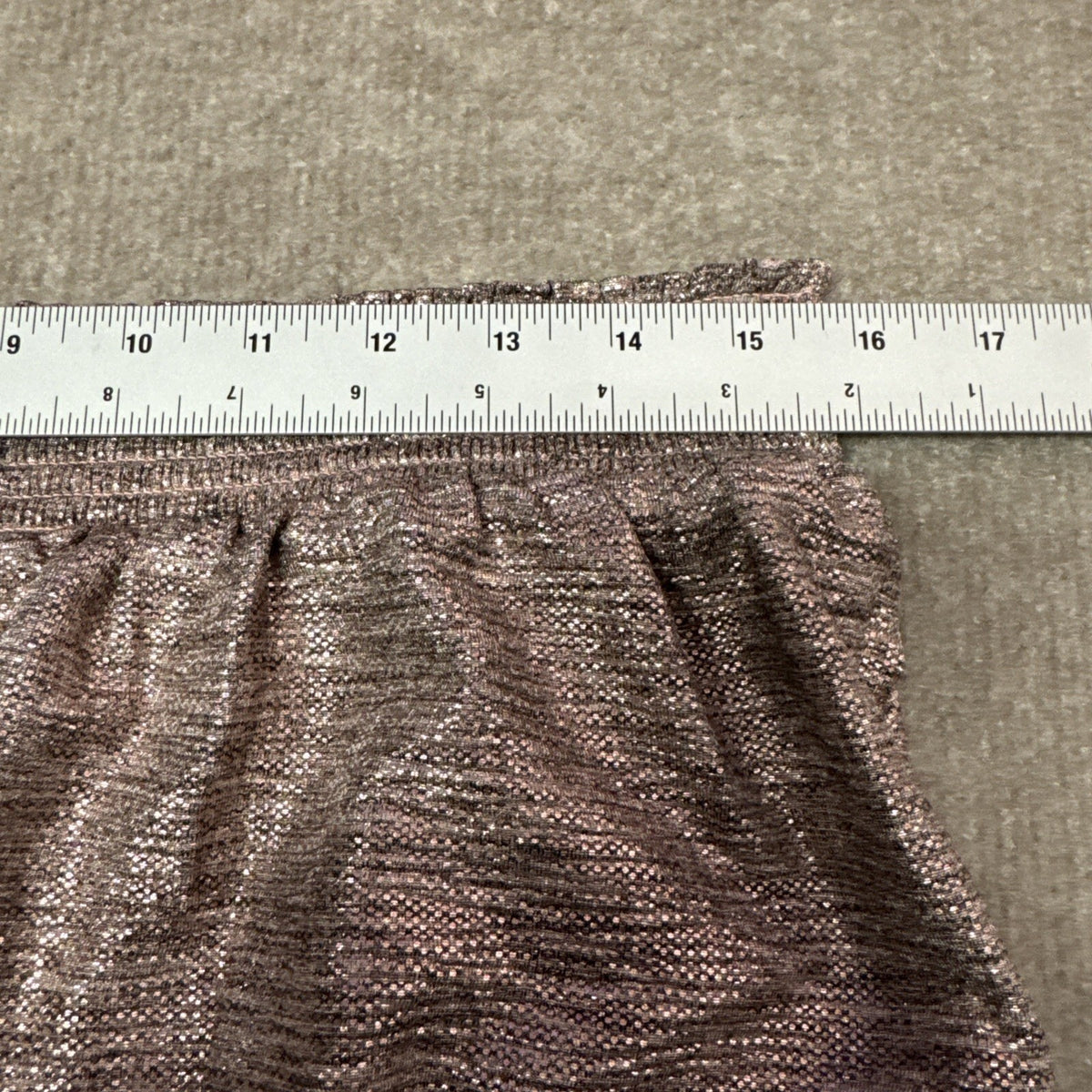 NWT Anthropologie Melora Metallic Rose Gold Joggers Sz L Festival Disco Glam