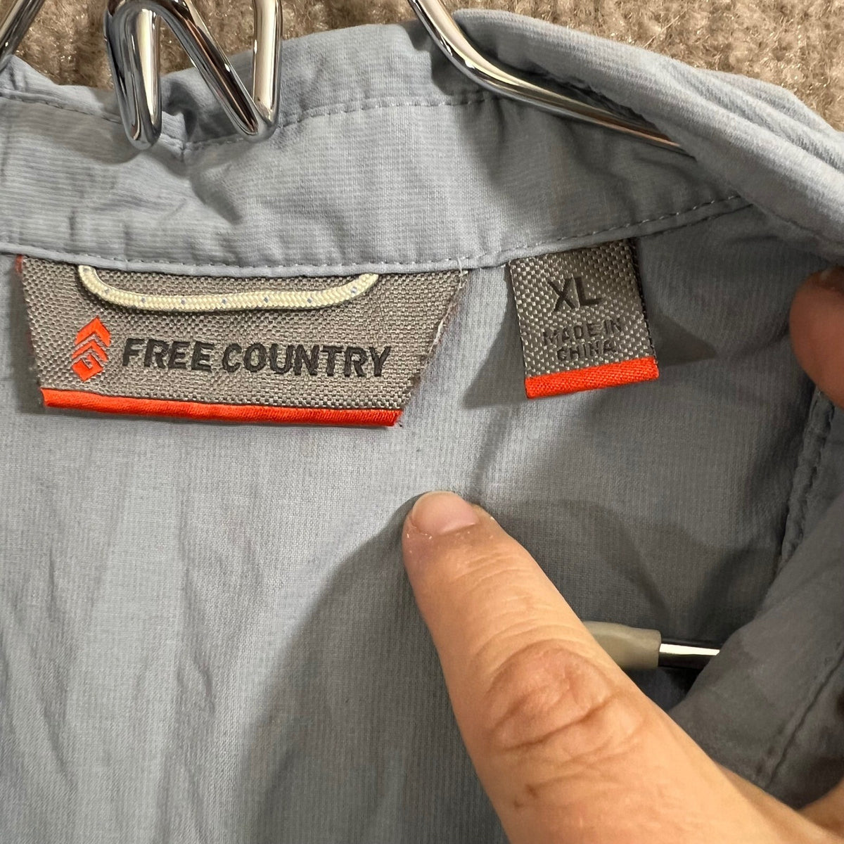 Free Country XL Mens Button Up Short Sleeve Fishing Shirt Blue Outdoors