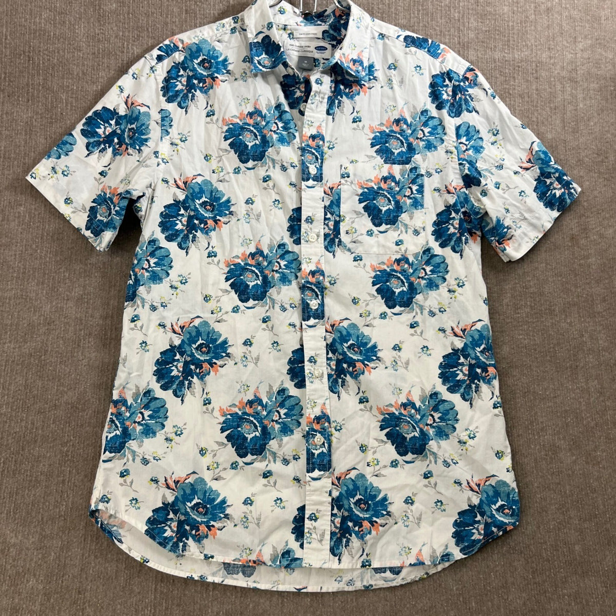 Old Navy Mens Floral Short Sleeve Button Down Shirt, The Classic Shirt, M