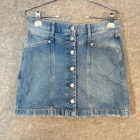 Rails Denim Mini Skirt Women 4 Button Front High Waist Light Wash Casual