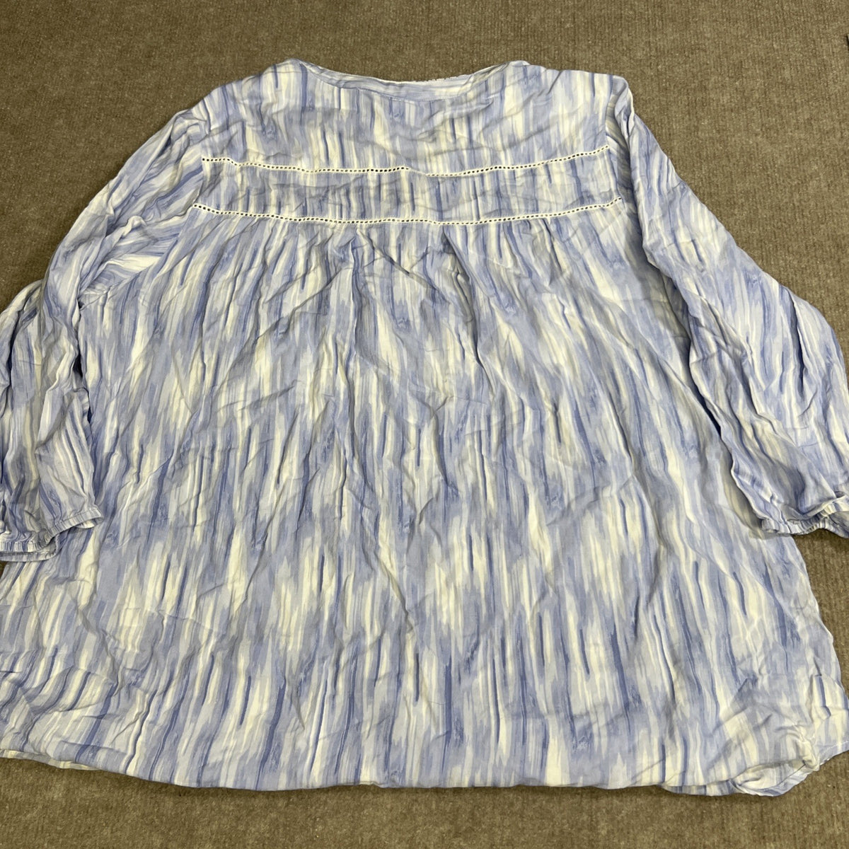 Intro Casual Elegance Blouse Womens 1X Ladder Lace Trim Tunic Cruise Coastal