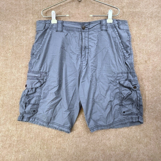 IRON Co. Mens Cargo Shorts Size 38 Blue Chambray Utility Casual Outdoor