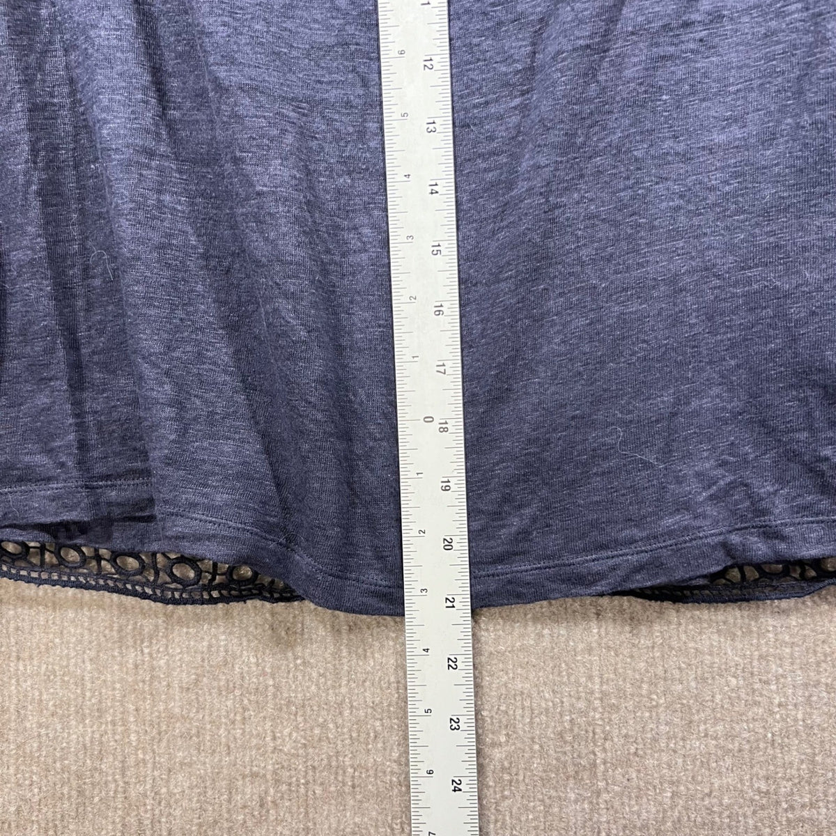 Tory Burch Navy Blue Lace Top 3/4 Sleeve Boat Neck Size Medium