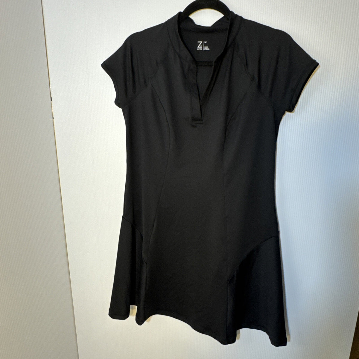Z by Zella Women Dress Medium Black Poly Blend Short Sleeve Activewear Dress