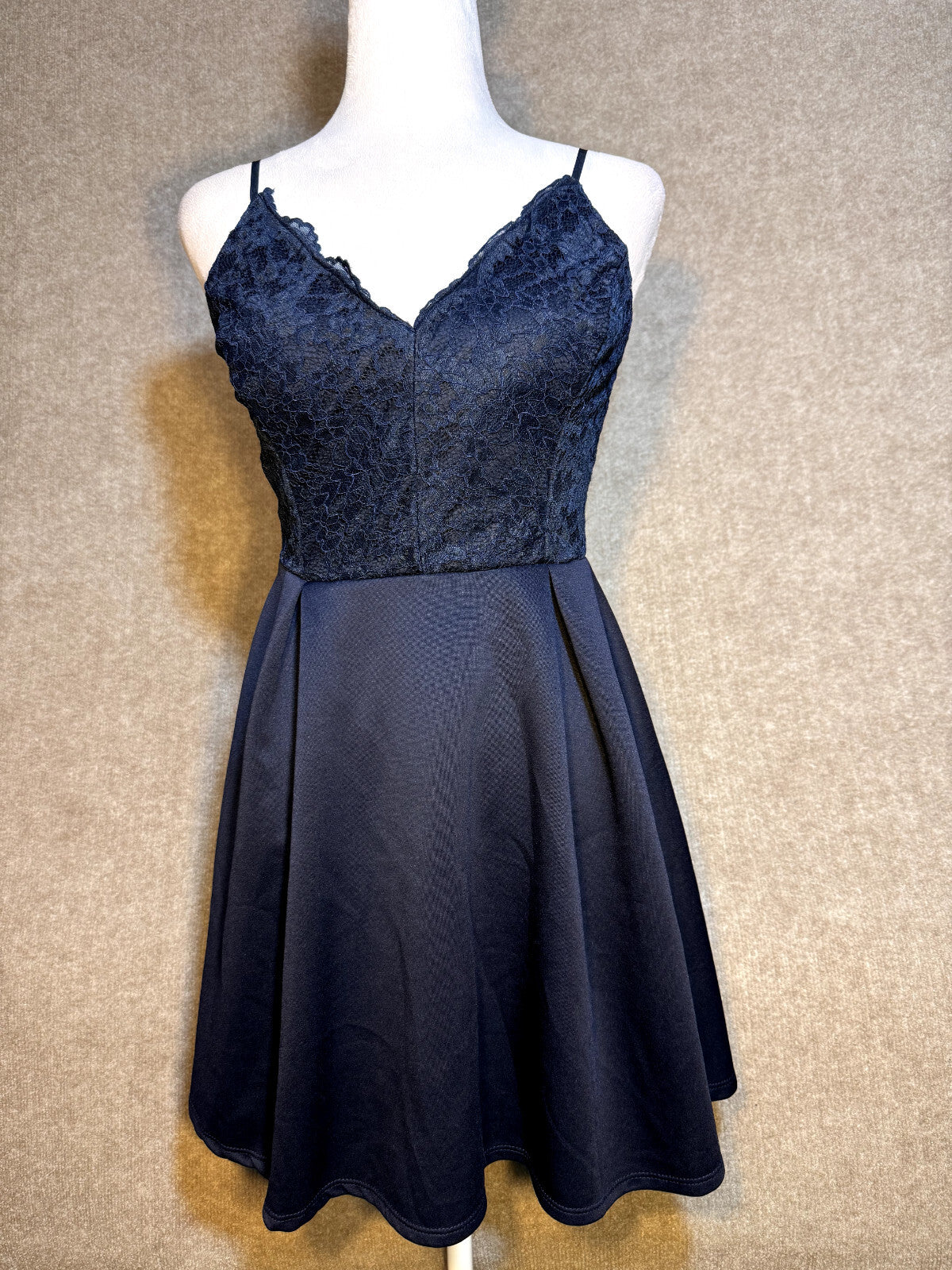 Charlotte Russe M Dress Navy Skater Baby Doll Sweetheart Fairy Prom Hoco