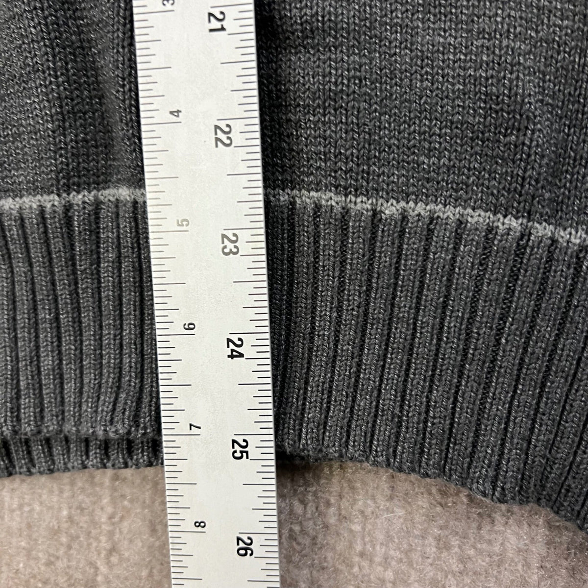 Oscar De La Renta Men's Gray Striped Crew Neck Sweater Size L Cotton Blend