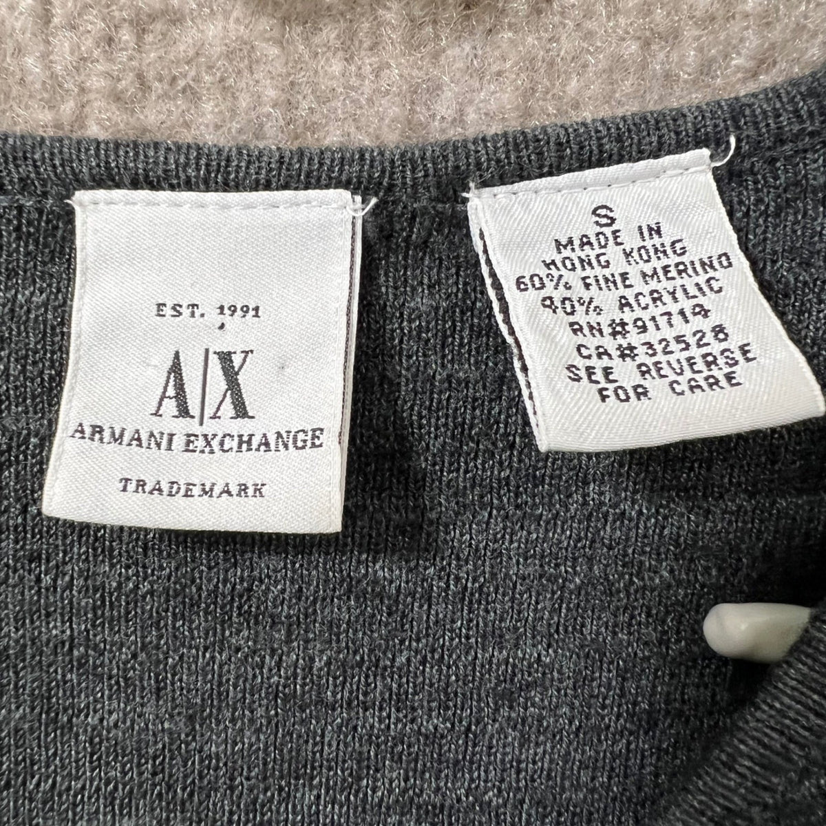 AX Armani Exchange Women Merino Blend Gray Zip Up Cardigan Sweater Size S