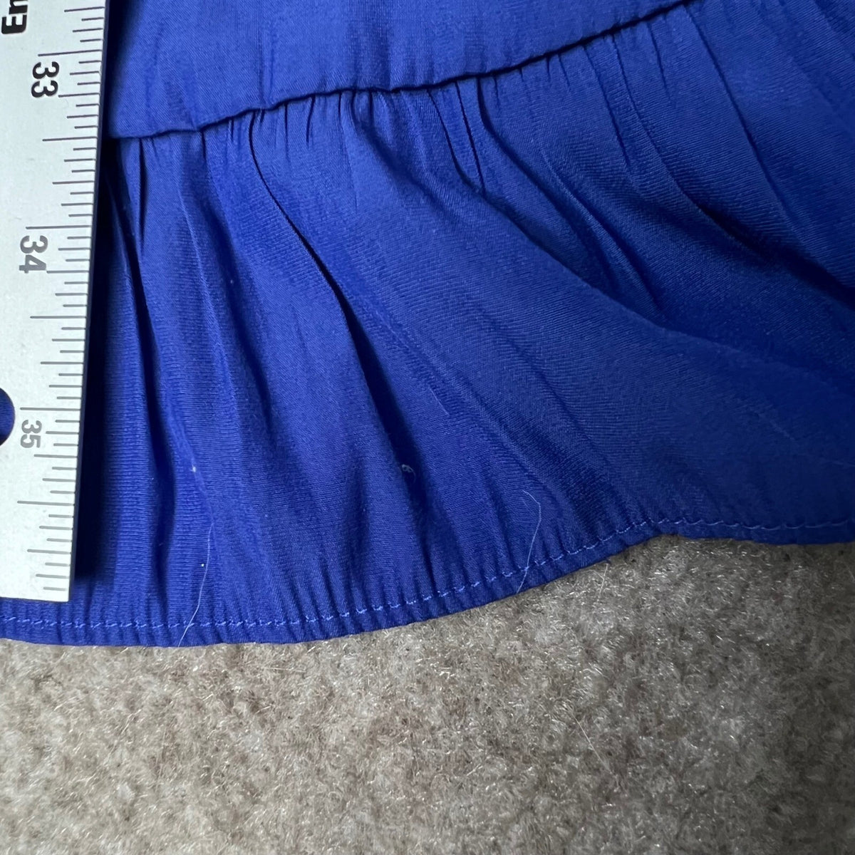 Ramy Brook New York Royal Blue Sleeveless Smocked Waist Ruffle Hem S Mini Dress