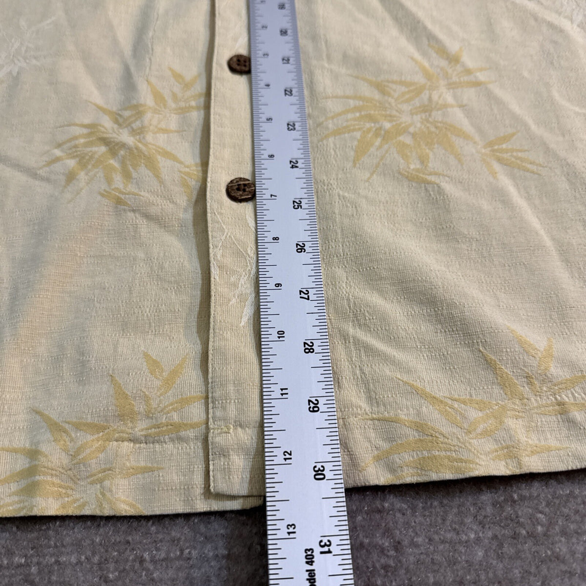 Boca Classics Island Wear Men XL Silk Blend Hawaiian Shirt Yellow Cork Button