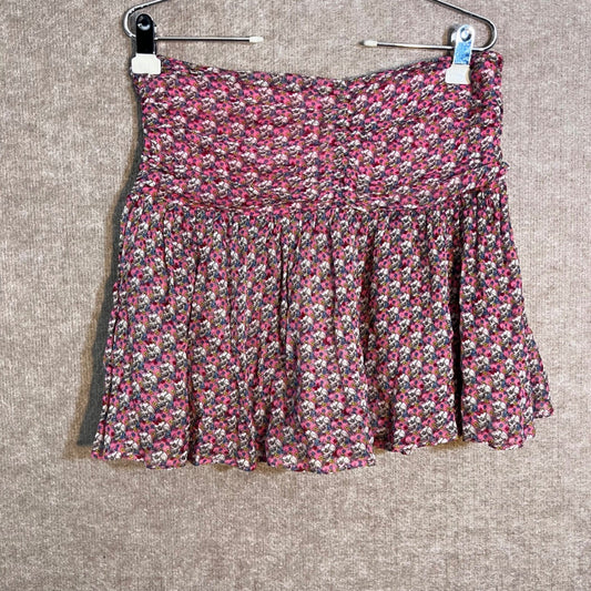 Zadig & Voltaire Javala Skirt Womens FR40 US 8 Pink Skull Floral Mousseline Mini