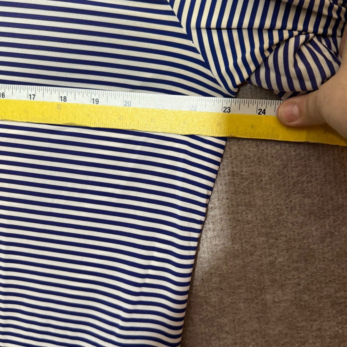 RLX Ralph Lauren Polo Shirt Mens Medium Blue White Striped Performance LOGO Golf