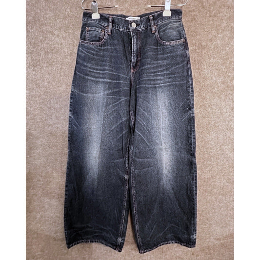 MOUSSY VINTAGE Yutori 18 Jeans Womens 27 Made in Japan Wide Leg Denim Streetwear