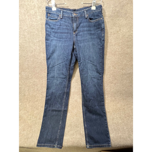 Duluth Trading Co Womens 12x33 Bootcut Jeans Blue Denim Cotton Blend