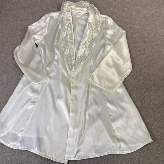 Victoria’s Secret Women’s Night Robe M/L Ivory Peignoir Lace Elegant Romantic