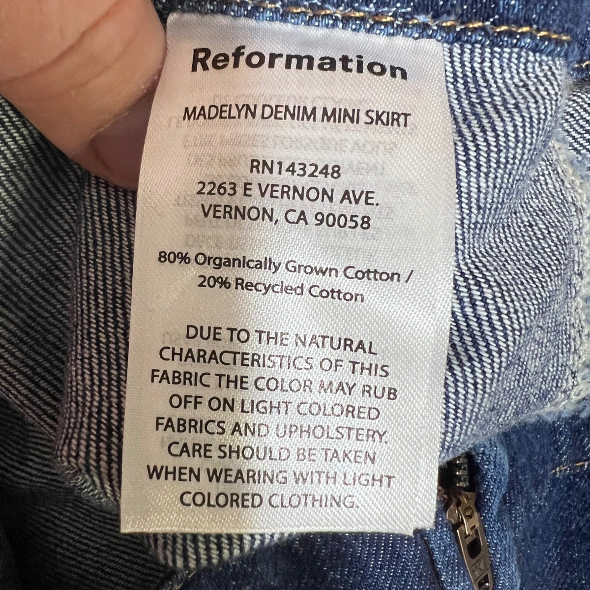 Reformation Jeans Denim Ruffle Mini Skirt Women 29 Blue Flounce Hem Casual Cute