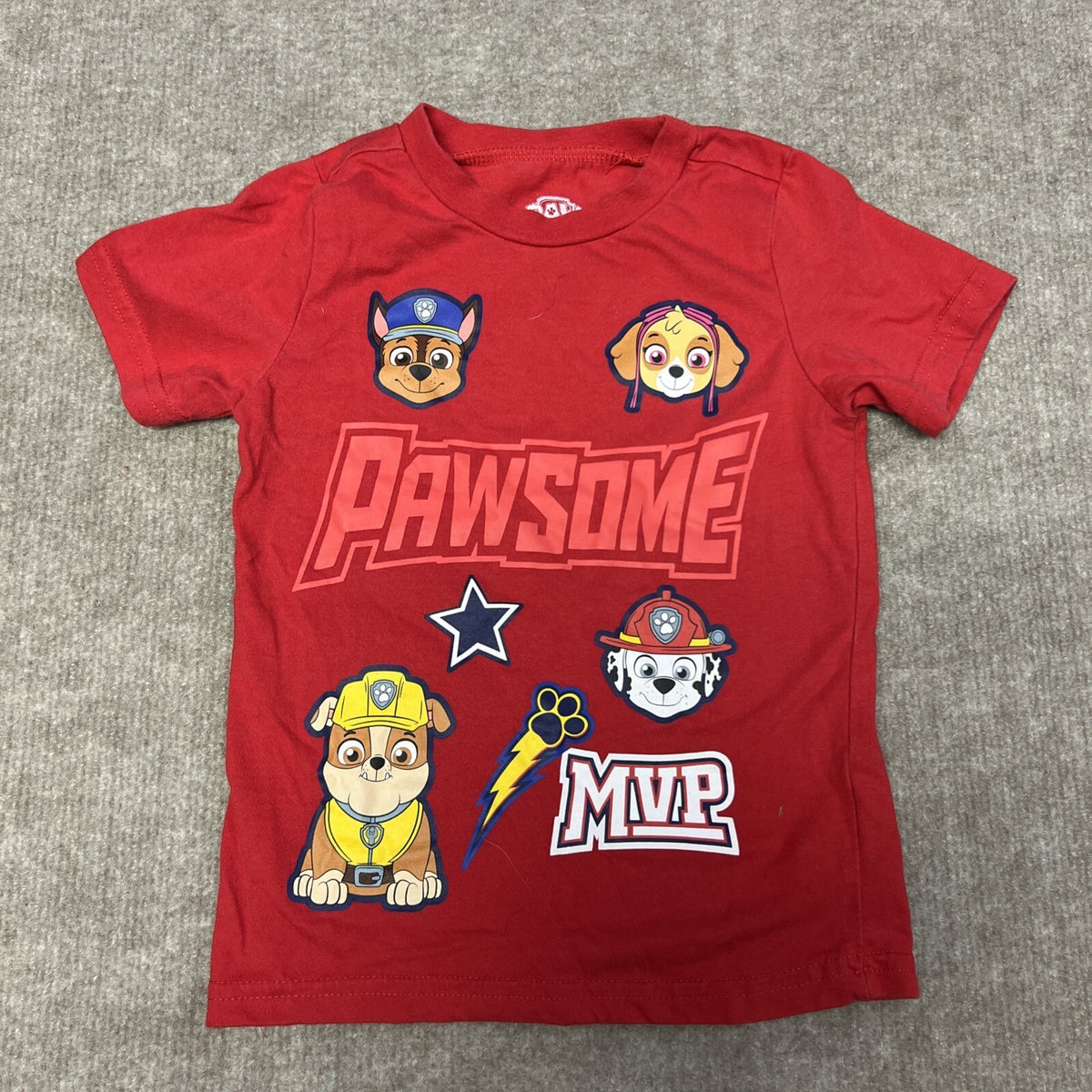 Paw Patrol Nick Jr 4T tshirt  Red Cotton Polyester Short Sleeve