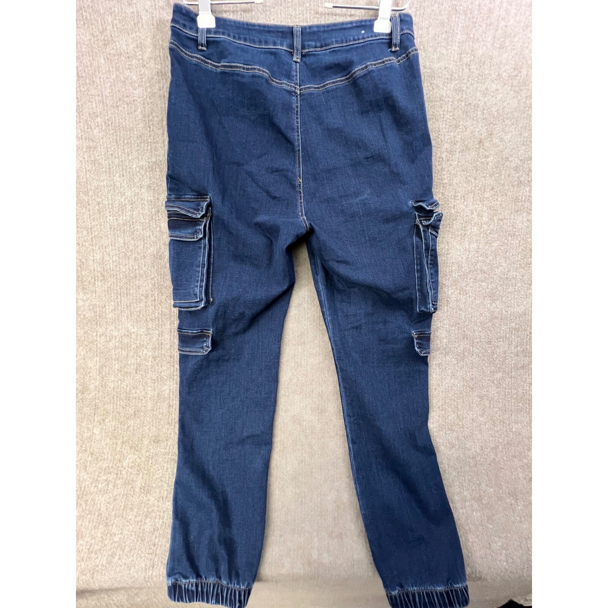 Refuge Denim Womens XL Cargo Pants Blue High Rise Jogger Style Casual