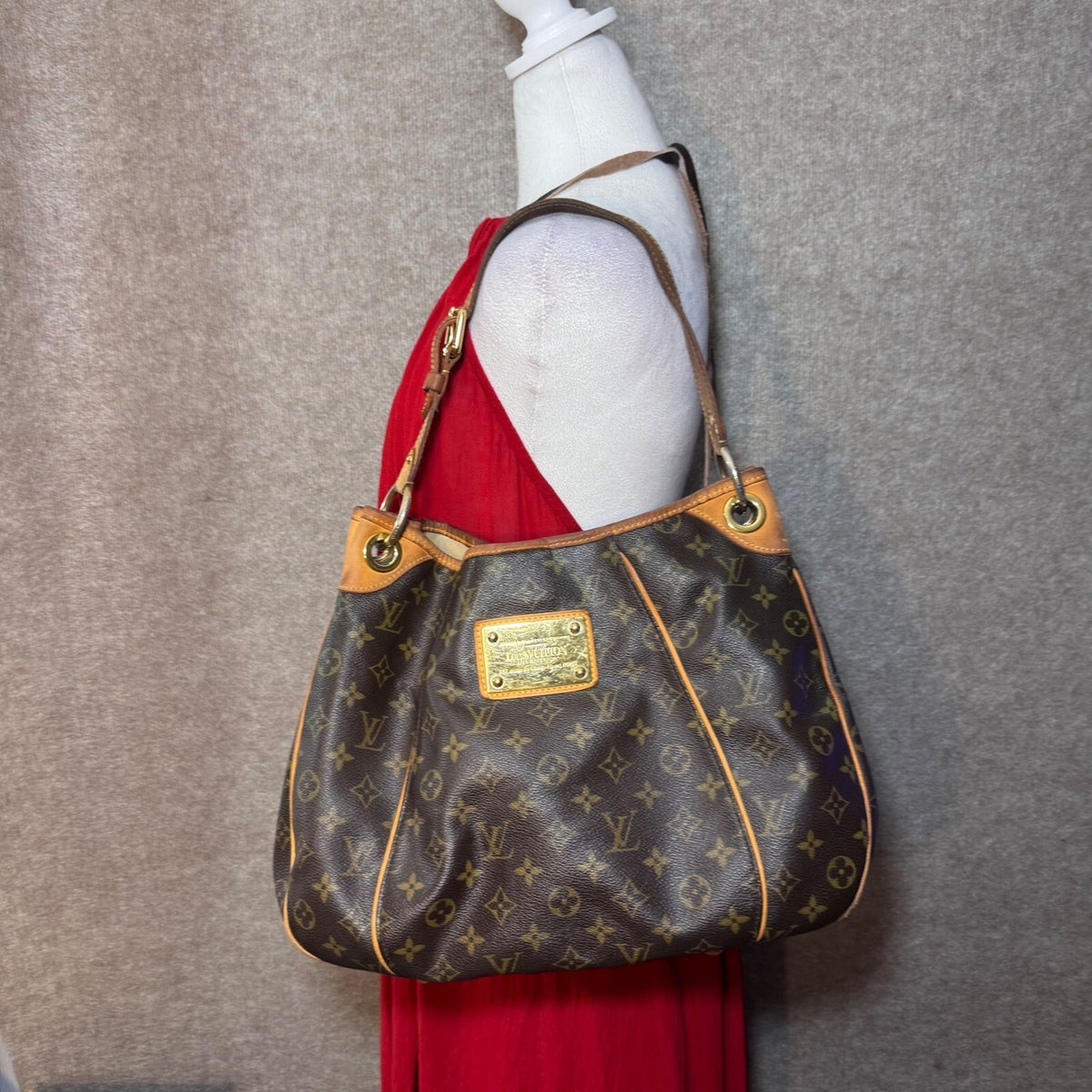 Louis Vuitton Galliera PM Monogram Canvas Shoulder Bag Brown Luxury SD1089 READ