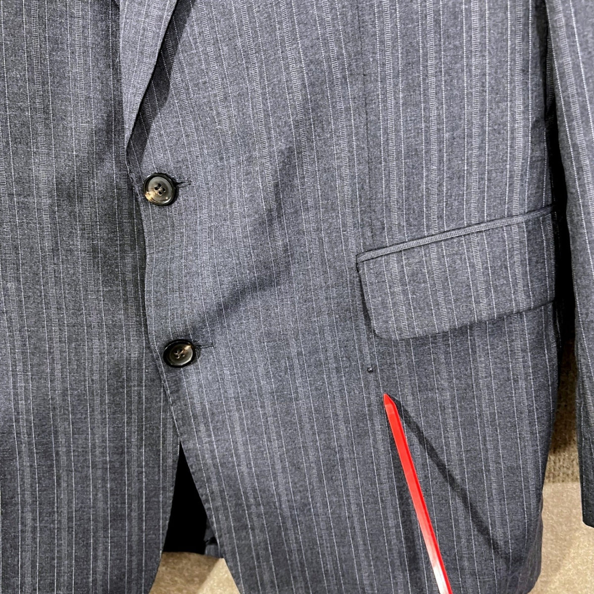 Vintage Burberrys Blazer Mens 42 Pinstripe Wool Structured Academia FLAW
