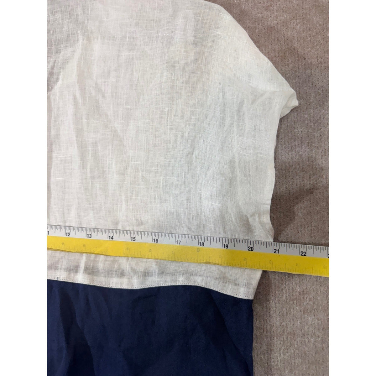 Tommy Bahama Linen Shirt Womens M Navy White Colorblock Button Down Resort