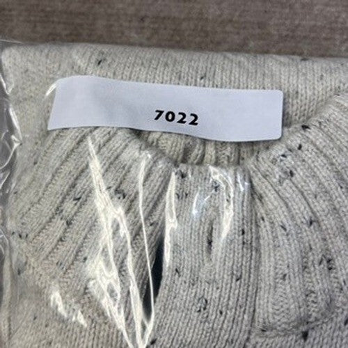 Chaps 78 Gray Speckled Cotton Blend 1/4 Button Mock Neck Elbow Patch Sweater