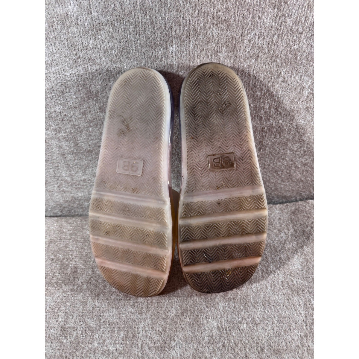 Tory Burch Bubble Jelly Slides Women 9B Ombre Pink Orange Purple Logo Sandals